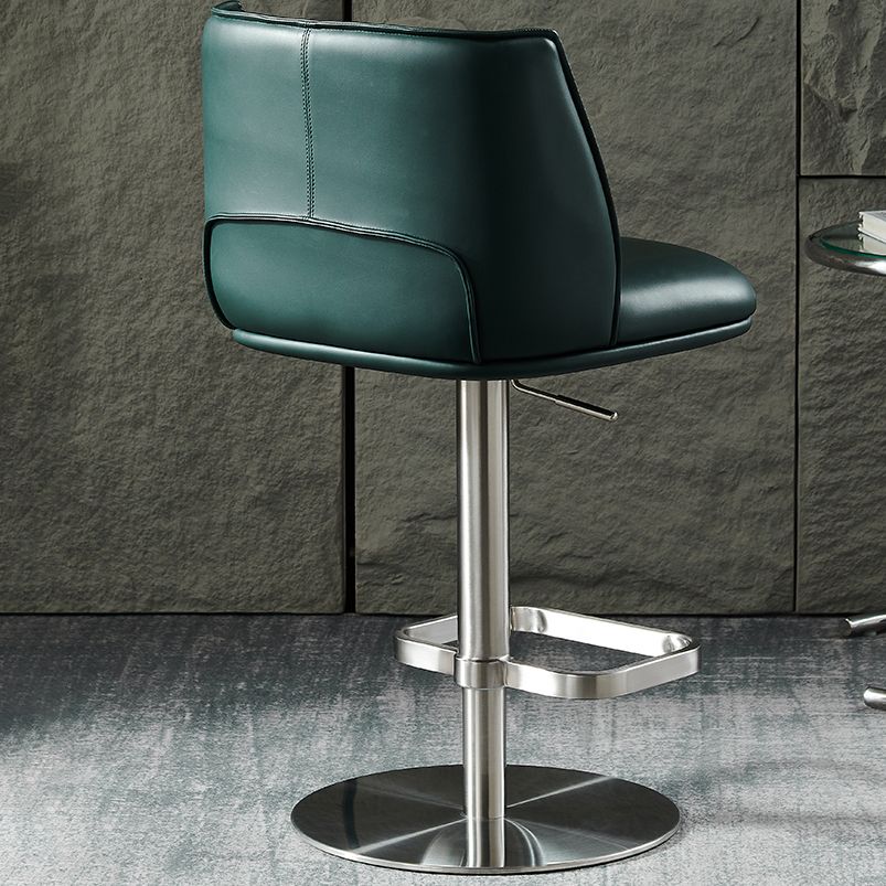 Modern Rotatable Backrest Counter Stool Stainless Steel Bar Stool with Pedal for Cafe