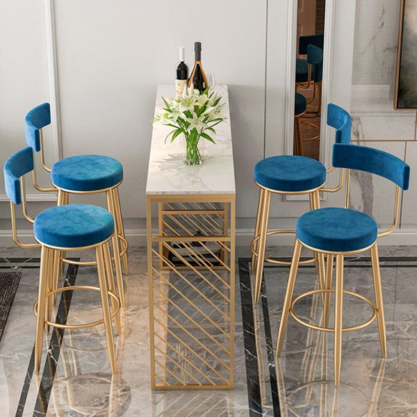 Glam Style 1/2/3 Pieces Faux Marble Bar Table Set Fixed Table Counter Set for Home Use