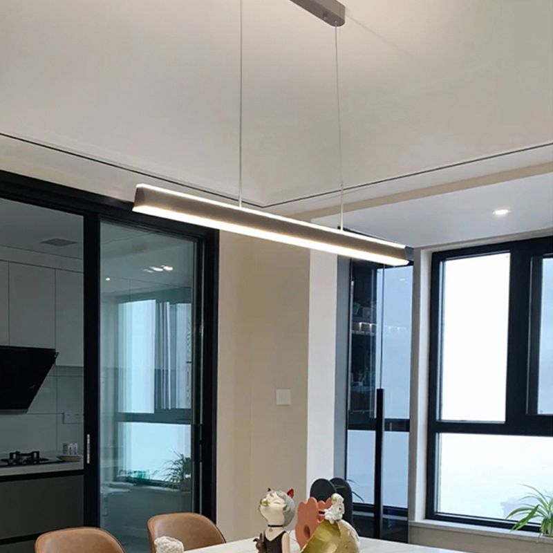 Rectangular Shape Island Pendant Modern Style Metal 2 Lights Island Lighting for Bedroom