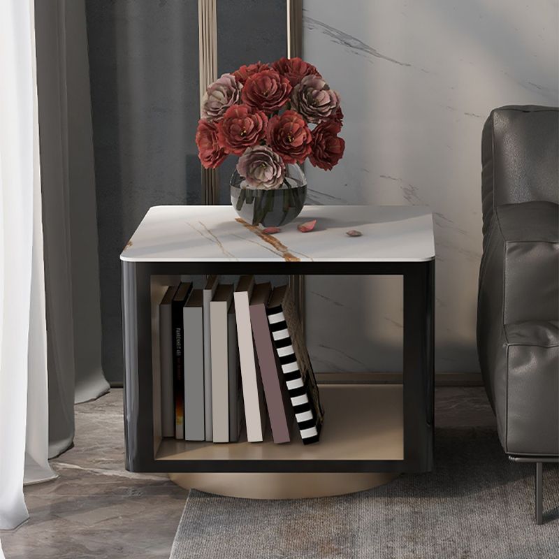19" Wide Glam Corner Table Square Accent Side Table with Storage