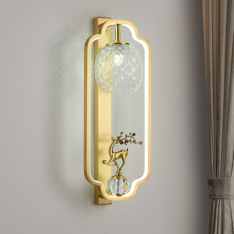 Light Luxury Wall Mount Light Copper Geometry Shape Wall Lamp for Bedroom