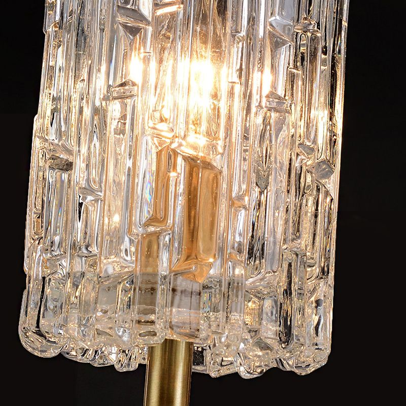 Luce da parete da parete a parete da 1/2 luci a parete Modern Modern Brass Sconce Light con briciolo in vetro trasparente