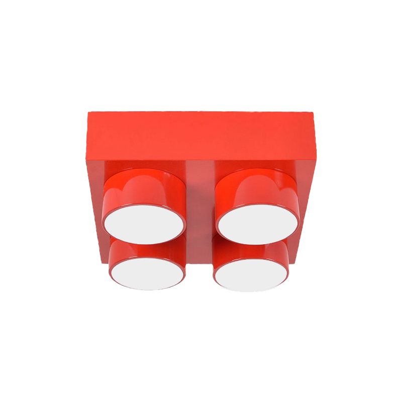 Modern Simple Flush Mount Light Rechthoek Multi-head metalen plafondlamp voor keuken