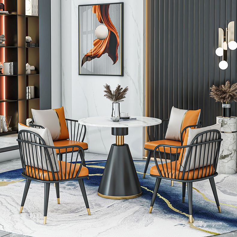 Metal Modern Round Indoor Table Sintered Stone Table for Kitchen