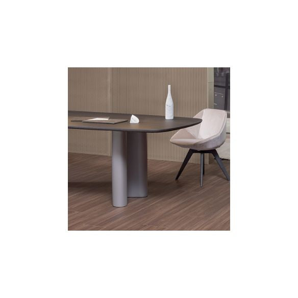 Modern Solid Wood Dining Table for restaurant Rectangle Table with Double Pedestal