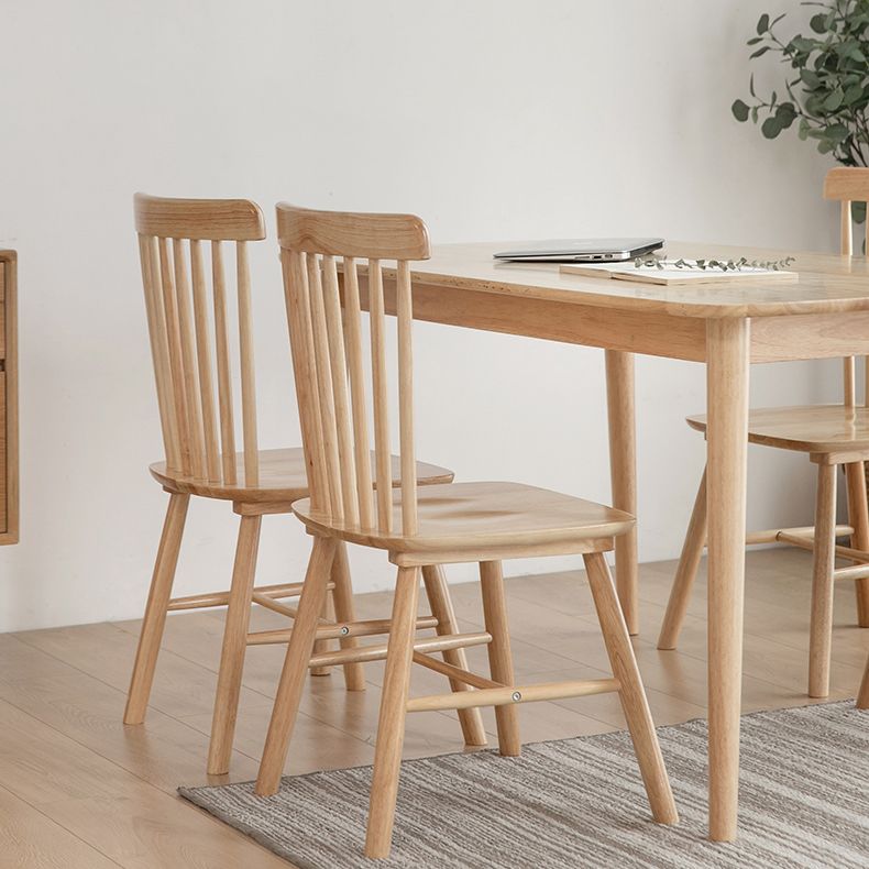 Minimalist Style Solid Wood Dining Room Set with Traditional Height Table and 4 Legs Base