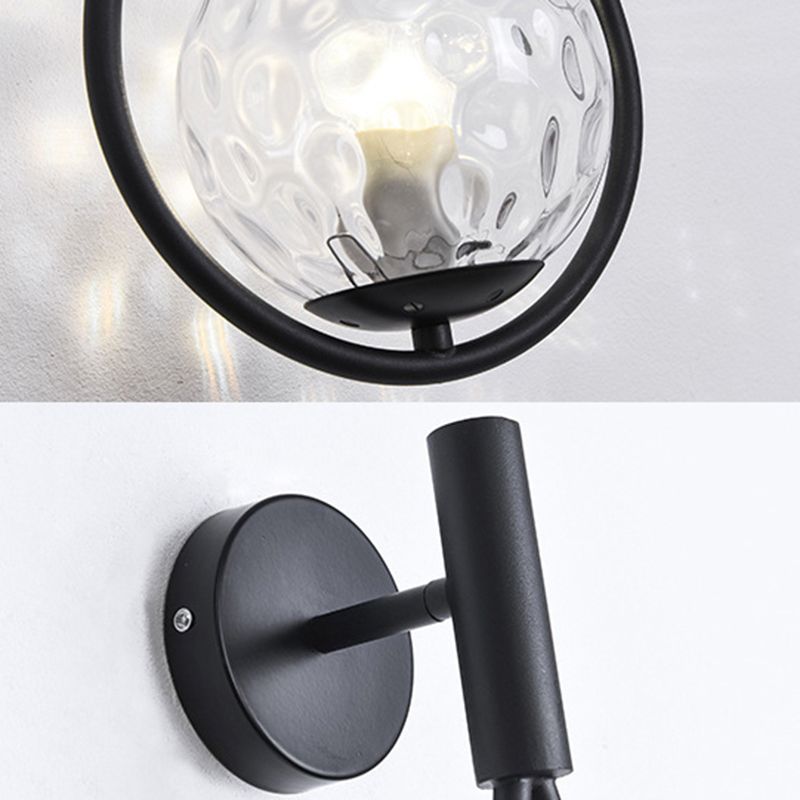 Glass Sphere Wall Sconce Modern Minimalism 1 Light Living Room Suspender Wall Lighting