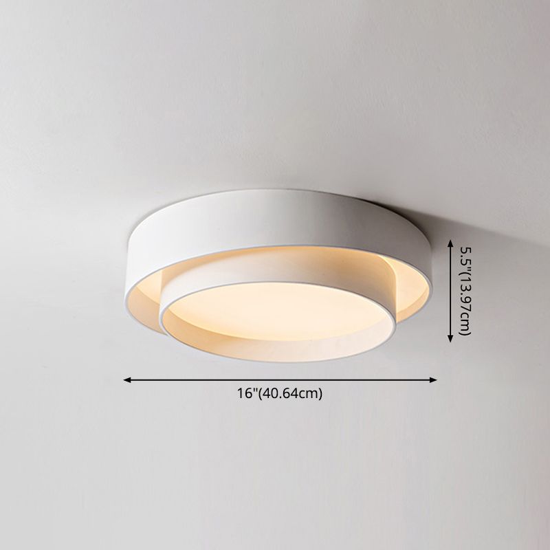 Ronde inbouwplafondlamp van wit metaal, LED-inbouwverlichting in Scandinavische stijl voor slaapkamer