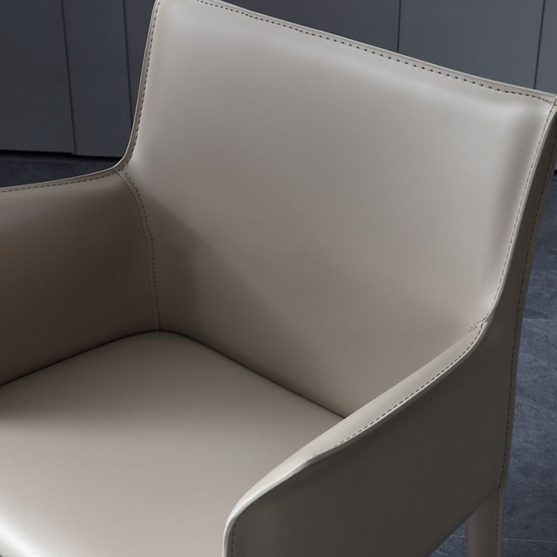 Dining Room Upholstered Arm Chair Faux Leather Parsons Chair