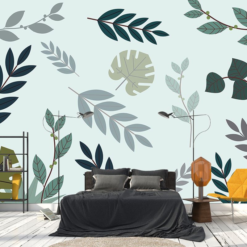 Modern Plant Wall Murals Stain Resistant Wall Art for Home,Waterproof and Antifouling