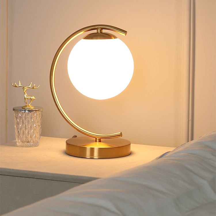 Verre de lampe de table sphérique moderne 1 lumière de table légère