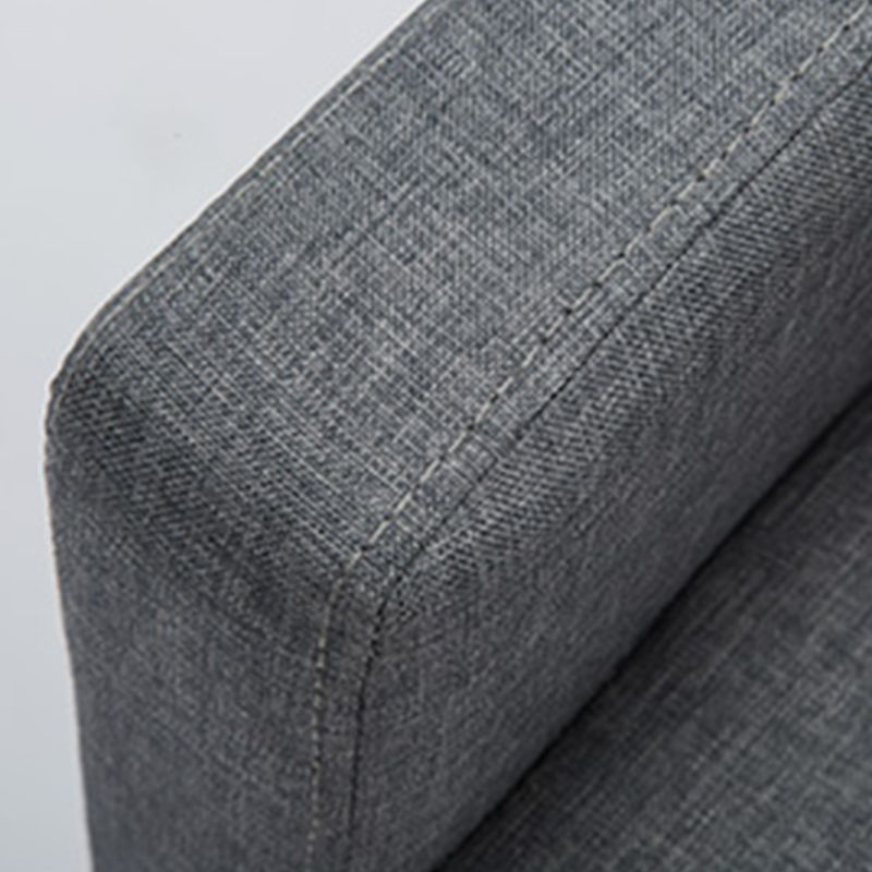 Leather and Linen Standard Tight Back Square Arm Settee Couch