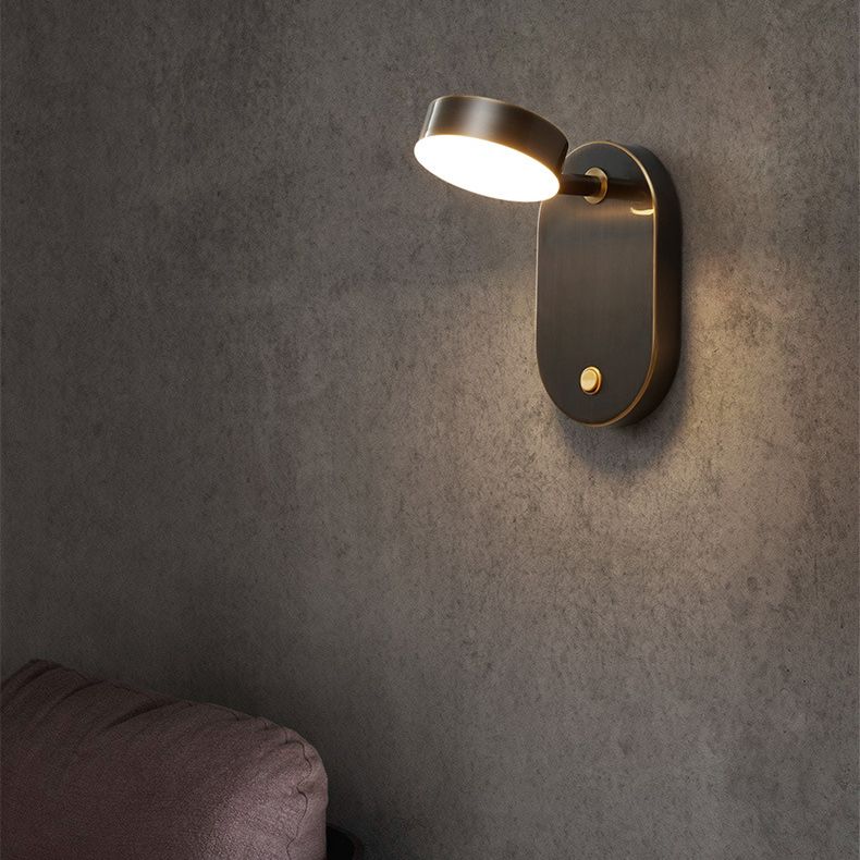 Brass Geometric Wall Lamp Postmodern Metal Sconce Light for Bedroom