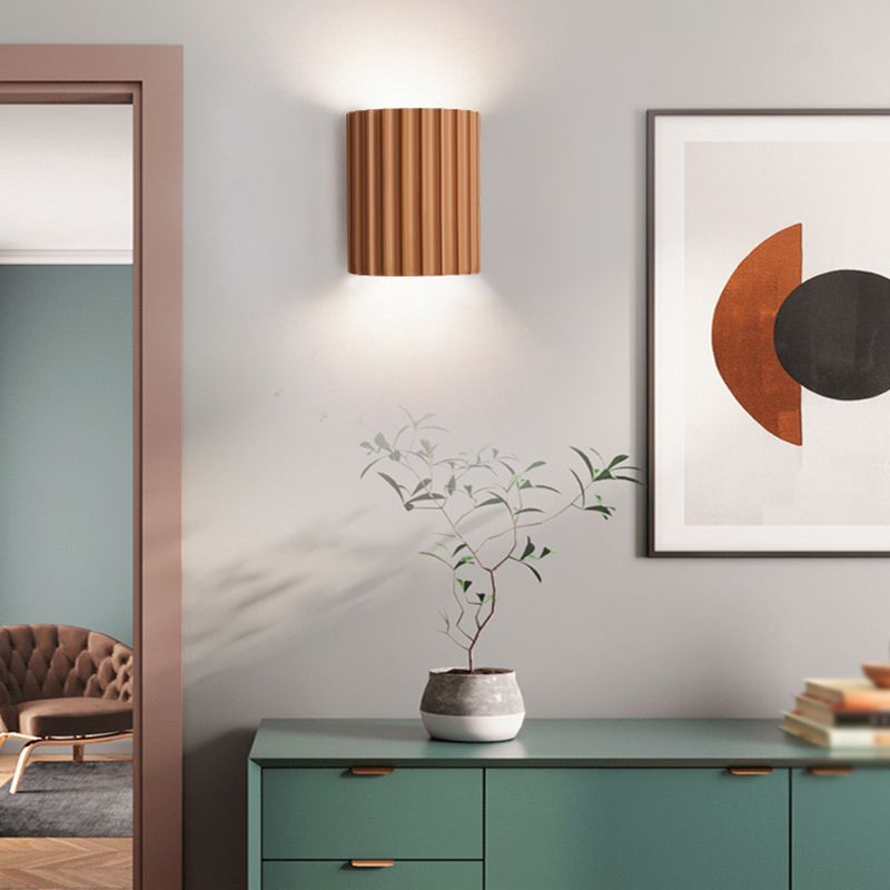 Resin Half Cylinder Shape Wall Sconce Modern Style 2 Lights Wall Light Sconce