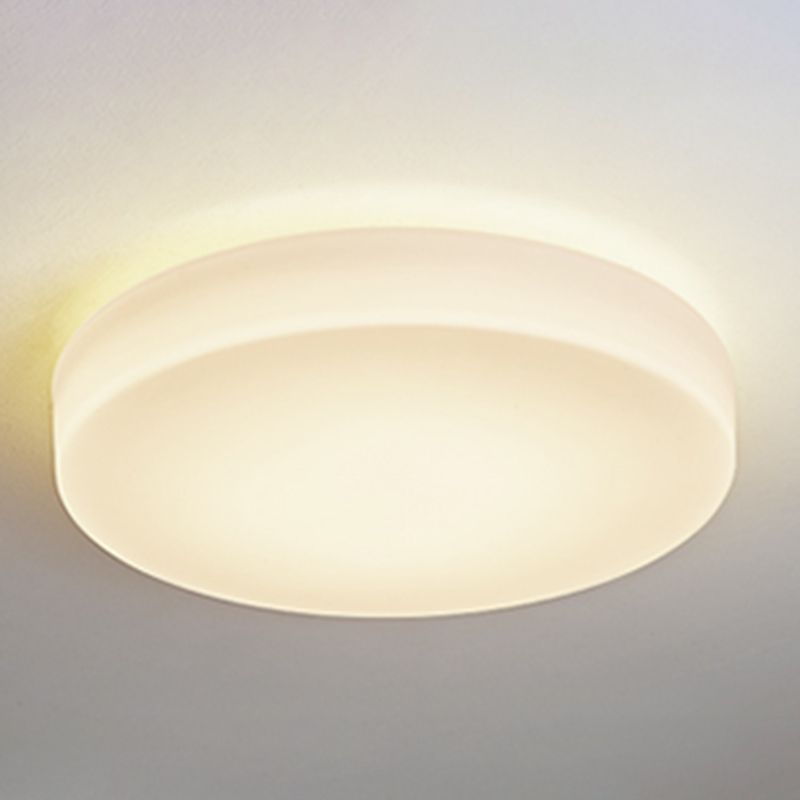Round Shape Ceiling Lamp Modern Simple Style Iron 1 Light Flush Mount with Glass Lampshade for Aisle