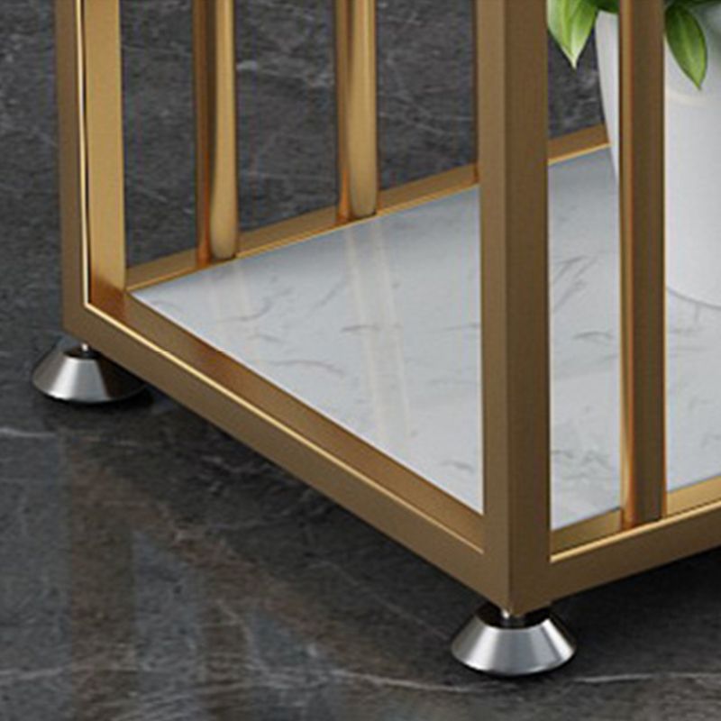 Glam Bar-height Table Faux Marble Top Bistro Pub Table with 3 Shelves