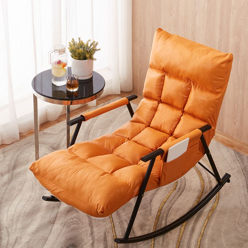 Tufted Cushions Rocker Chair Whole Colored Modern Fabric Rocker Chair in Living Room