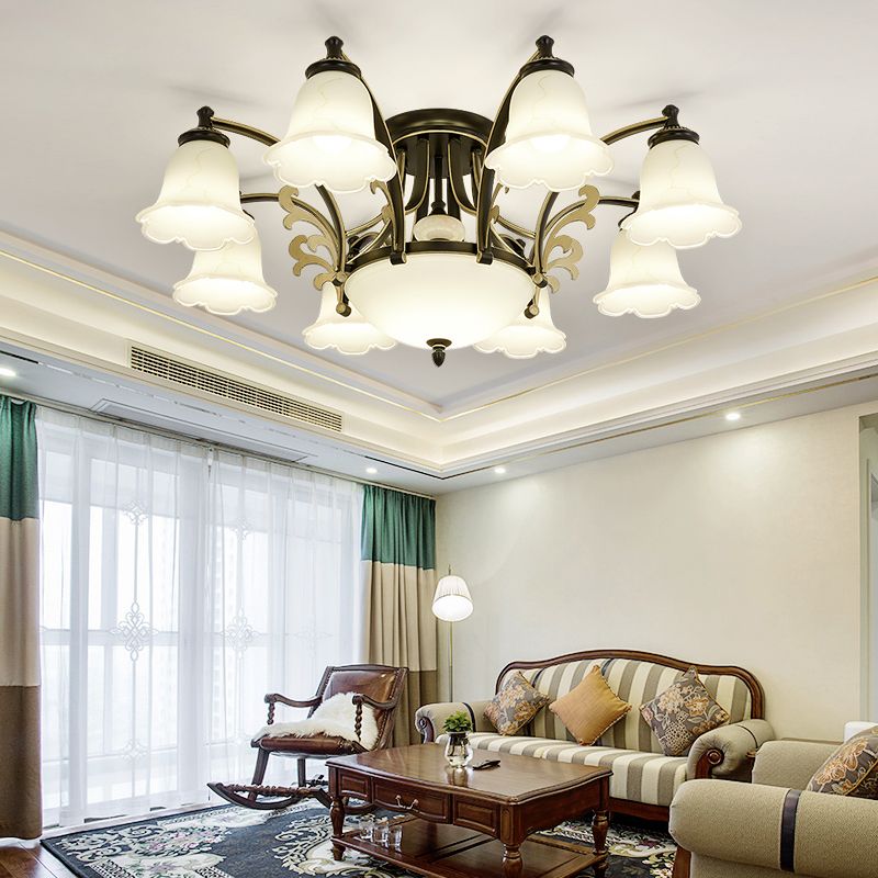 Zeitgenössische Unterputzleuchte, minimalistische Deckenleuchte mit Glasschirm für Schlafzimmer