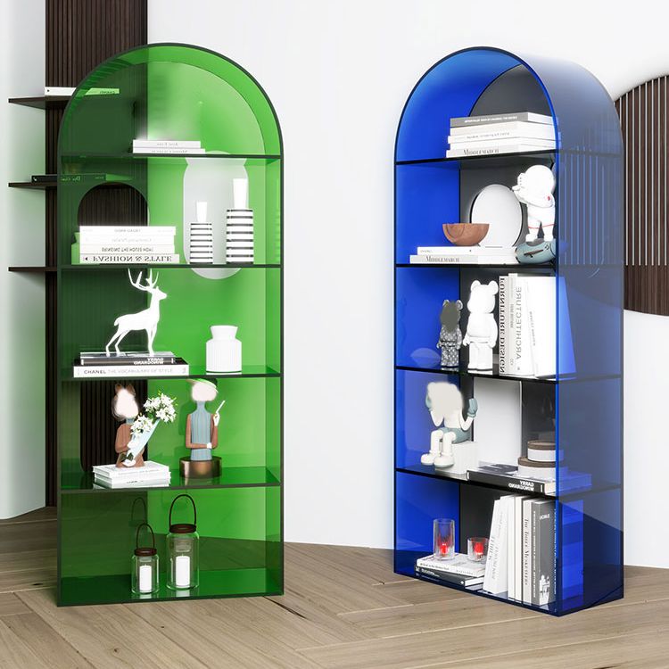 Glam Standard Acrylic Bookshelf Closed Back Bookcase with Shelves