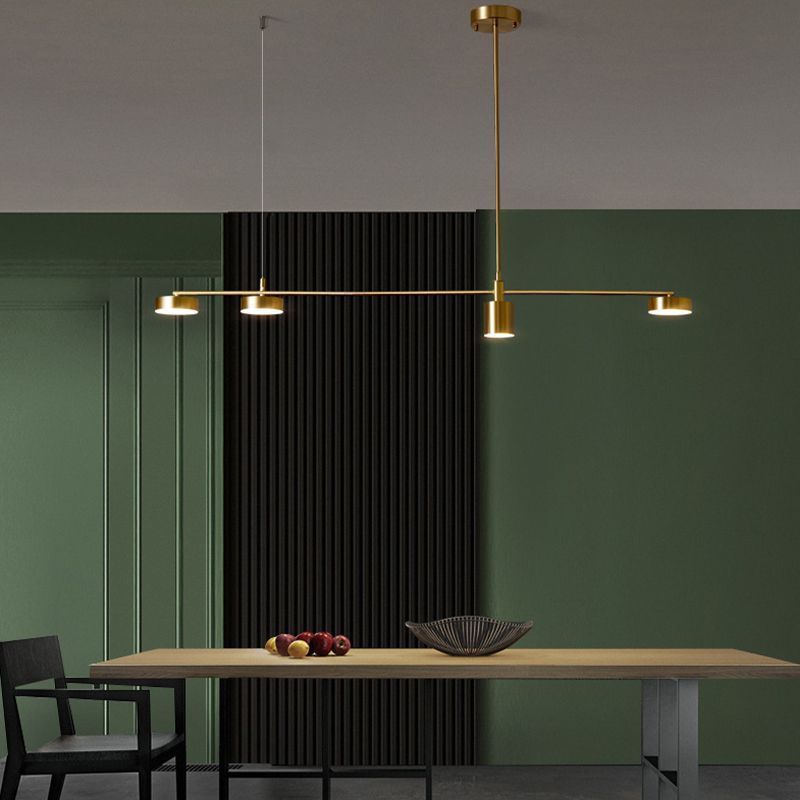 4/5-Light Modernism Golden Ceiling Light Metal Unique Kitchen Island Lighting