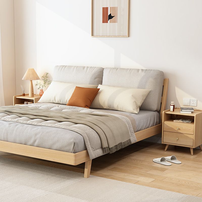 2 Drawers Night Table 1 Shelf Solid Wood Nightstand With Legs ,20.9" Tall