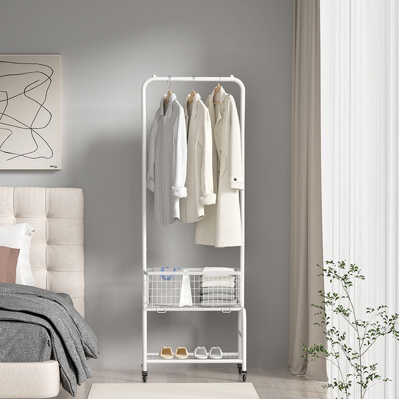 Glam Metallic Coat Hanger Free Standing Movable Coat Rack for Bedroom