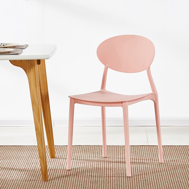 Plastic Stackable Dining Side Chair Open Back Armless Dining Chairs (Set of 4)