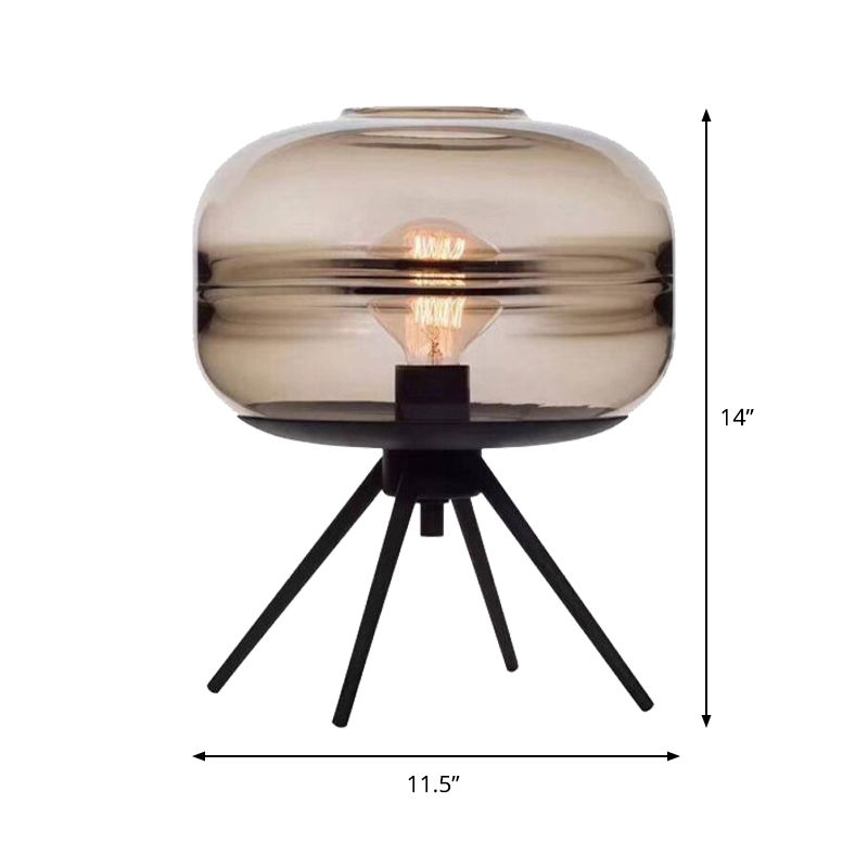 Shaded Task Lighting Contemporary Cognac Glass 1 Bulb Living Room Small Desk Lamp