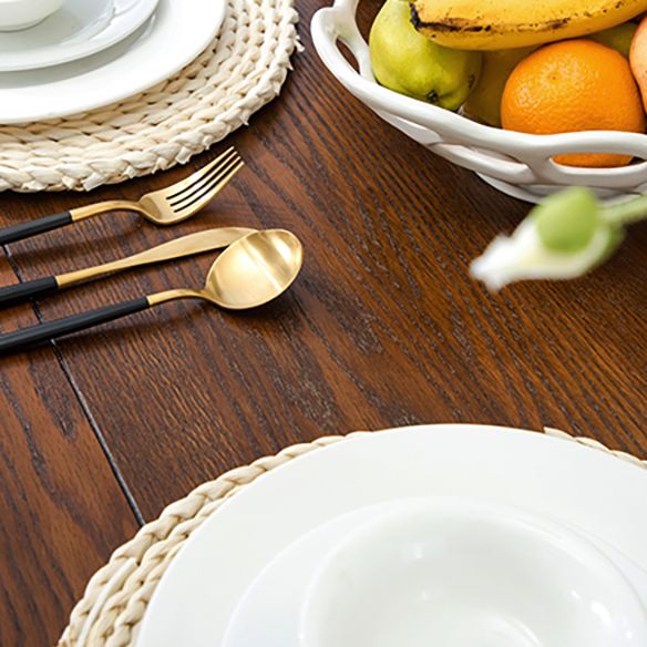 Traditional Solid Wood Dining Room Set with Rectangle Top and 4 Legs Base Dining Furniture