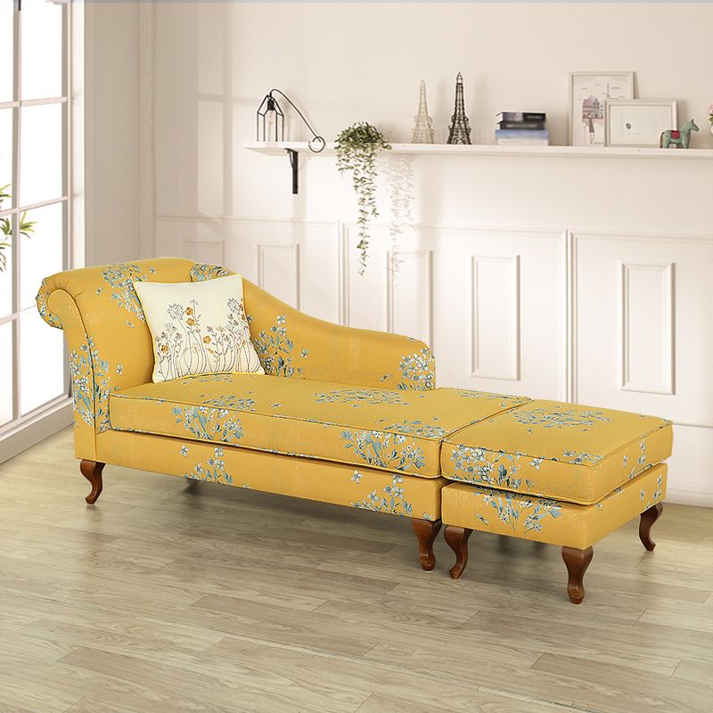 Living Room Upholstered Chaise Modern Style Rolled Arms Chaise