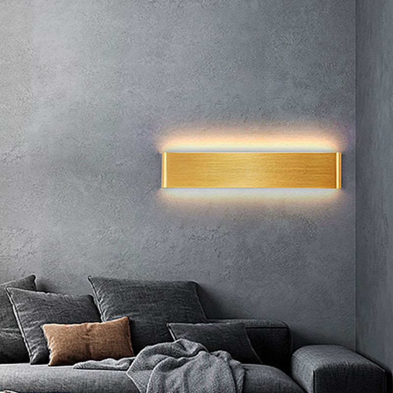 Rectangular Flush Mount Wall Sconce Postmodern Metal Living Room LED Wall Light