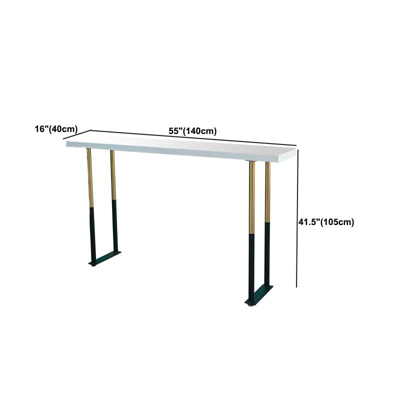 Glam Style Rectangle Bar Table Solid Wood Bar Dining Table for Home