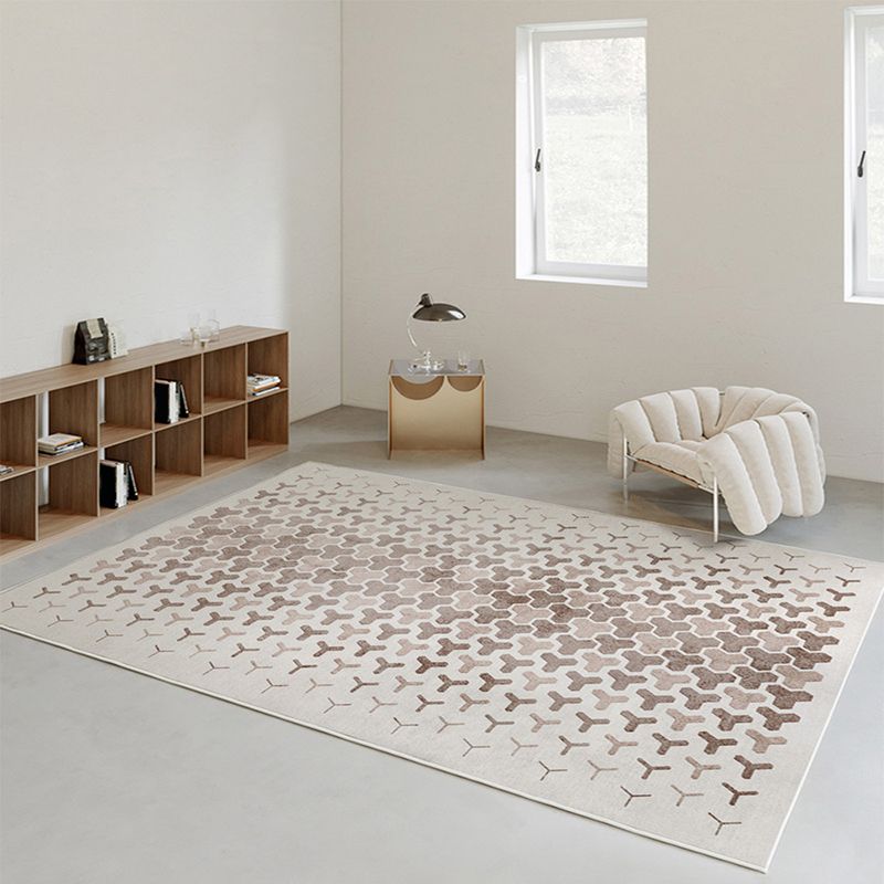 White Modern Rug Graphic Polyester Area Rug Washable Rug for Home Decor