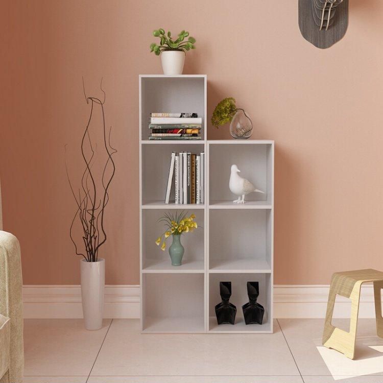 Modern Engineered Wood Bookcase Closed Back Standard Book Shelf for Living Room