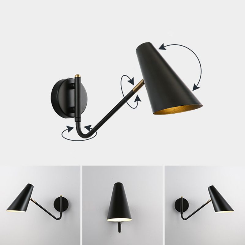 Cone Shape Metal Wall Light Modern Style 1-Light Wall Mount Lighting
