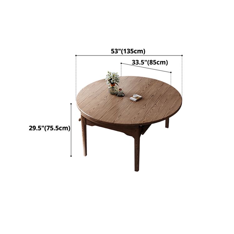 Moderner Stil Brauner Esstisch runden massiv Holz Esstisch mit 4 Beinen für Zuhause