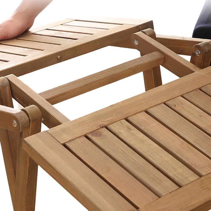 Modern Wood Patio Dining Table 1/2/3 Pieces Collapsible Dining Set for Courtyard