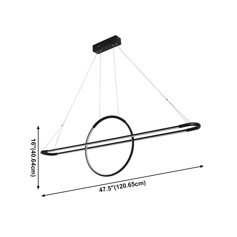 3-Light Island Light Modern Style Ring Shape Metal Pendant Lighting