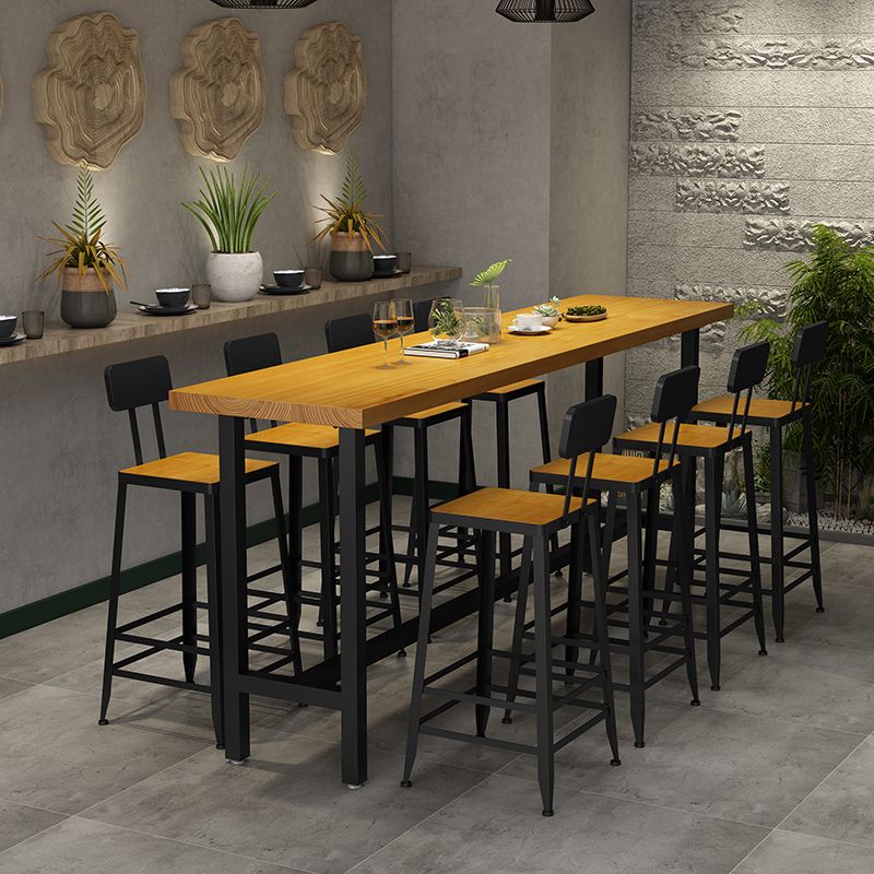 1/2/9 Pieces Industrial Pub Table Set Rectangle Bar Table and Armless Bar Stools