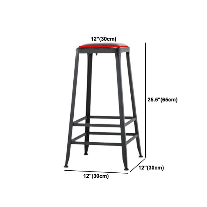 Industrial Style Bar-stool PU Leather Counter Bar Stool with Metal Legs for Restaurant
