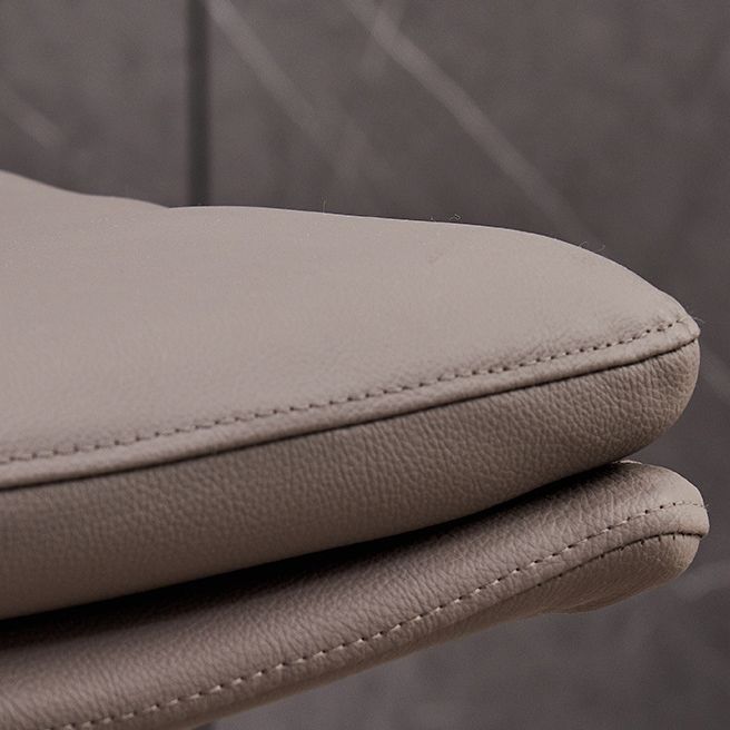 Sillas laterales tapizadas con silla de comedor sin brazo de cuero con patas de metal