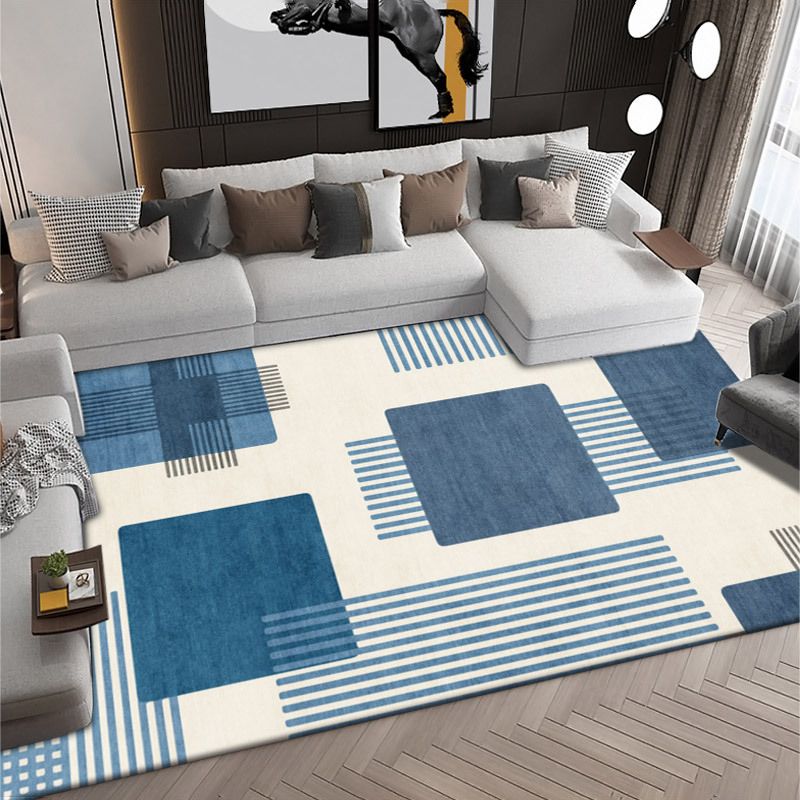 Orange Nordic Rug Polyester Color Piece Rug Non-Slip Backing Rug for Drawing Room