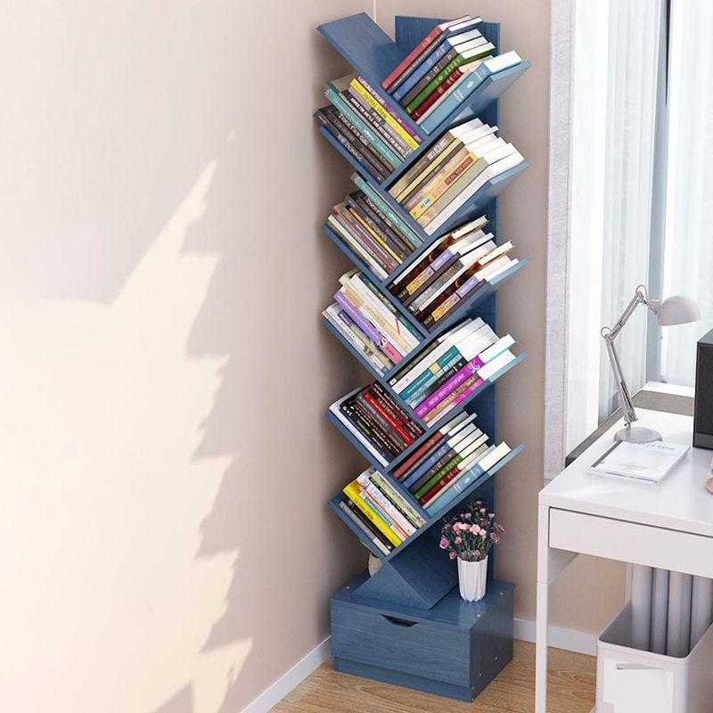 Modern Engineer Wood Bookshelf 7.87" Wide Office Shelf Bookcase