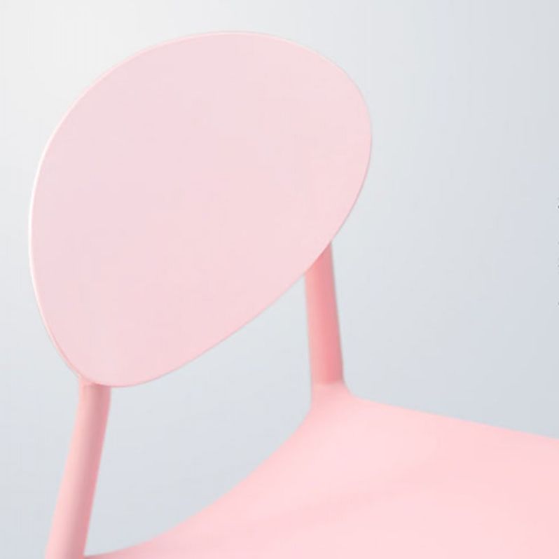 Silla contemporánea con respaldo abierto, silla lateral sin brazos con patas de plástico