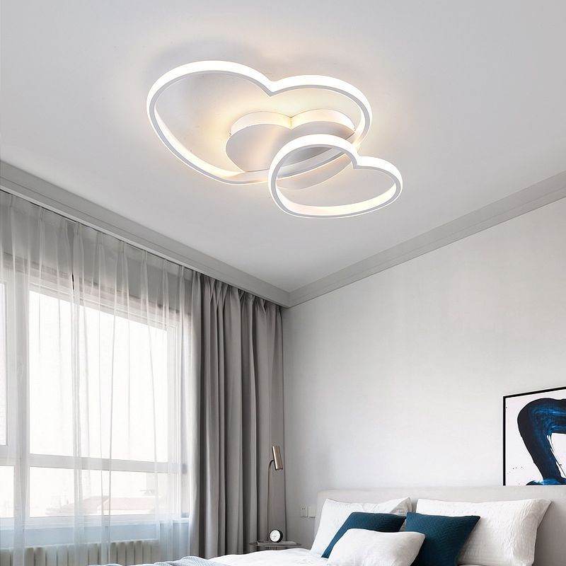 Metal Loving Heart Flush Light Contemporary LED Close to Massimale Illuminazione per Bedroom