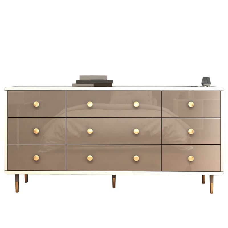 Bedroom Wooden Double Dresser White and Grey Storage Chest Dresser with Drawers