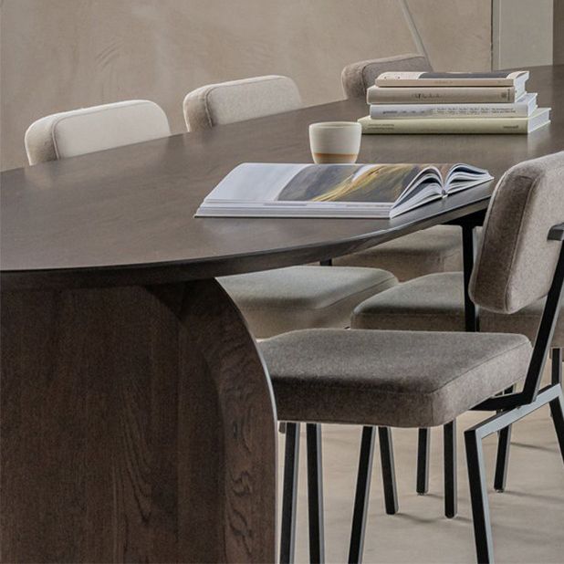 Modern Style Oval Desk Solid Wood Meeting Room Desk for Office