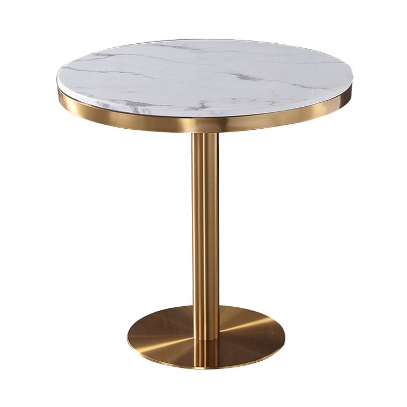Table à manger en marbre, Table ronde à Base métallique à piédestal unique pour la maison