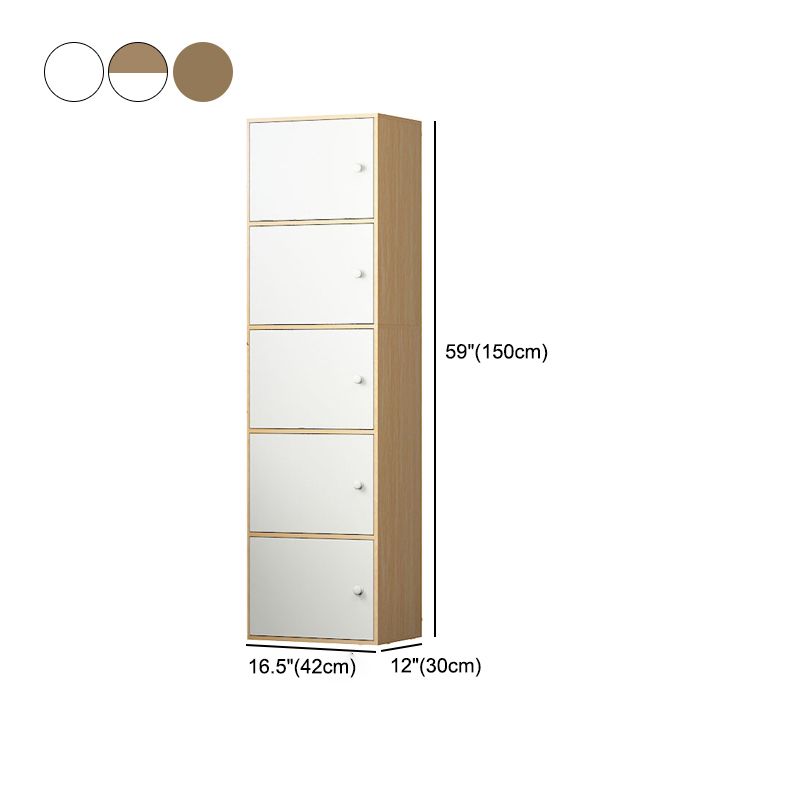 Modern Engineer Wood Bookshelf Closed Back Bookcase with Door for Home Office