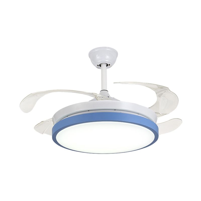 Circular Acrylique Semi Flush Plafond Lampadaire rose moderne / bleu / jaune 42,5 "W LED PRENDANT PRENDANT LEV